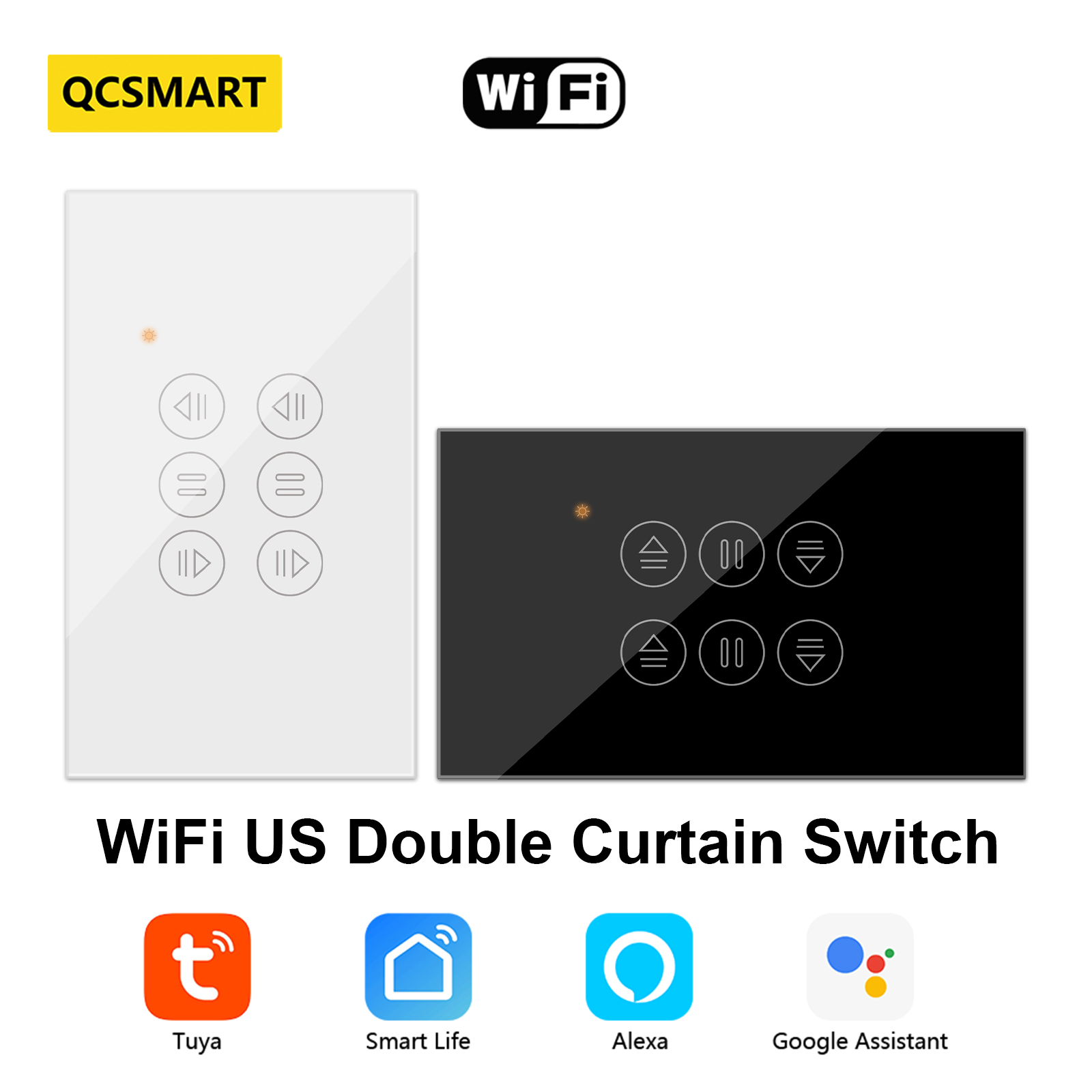 Universal Remote Smart Home - QCSMART WiFi podwójna kurtyna przełącznik amerykański