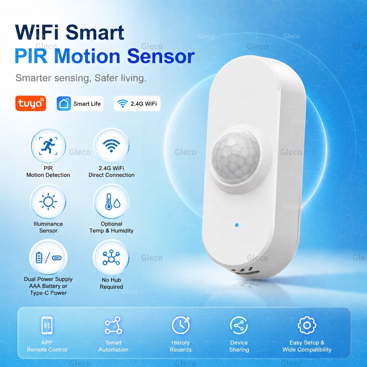 Smart Home Wiser - Czujnik ruchu PIR WiFi Tuya, inteligentny